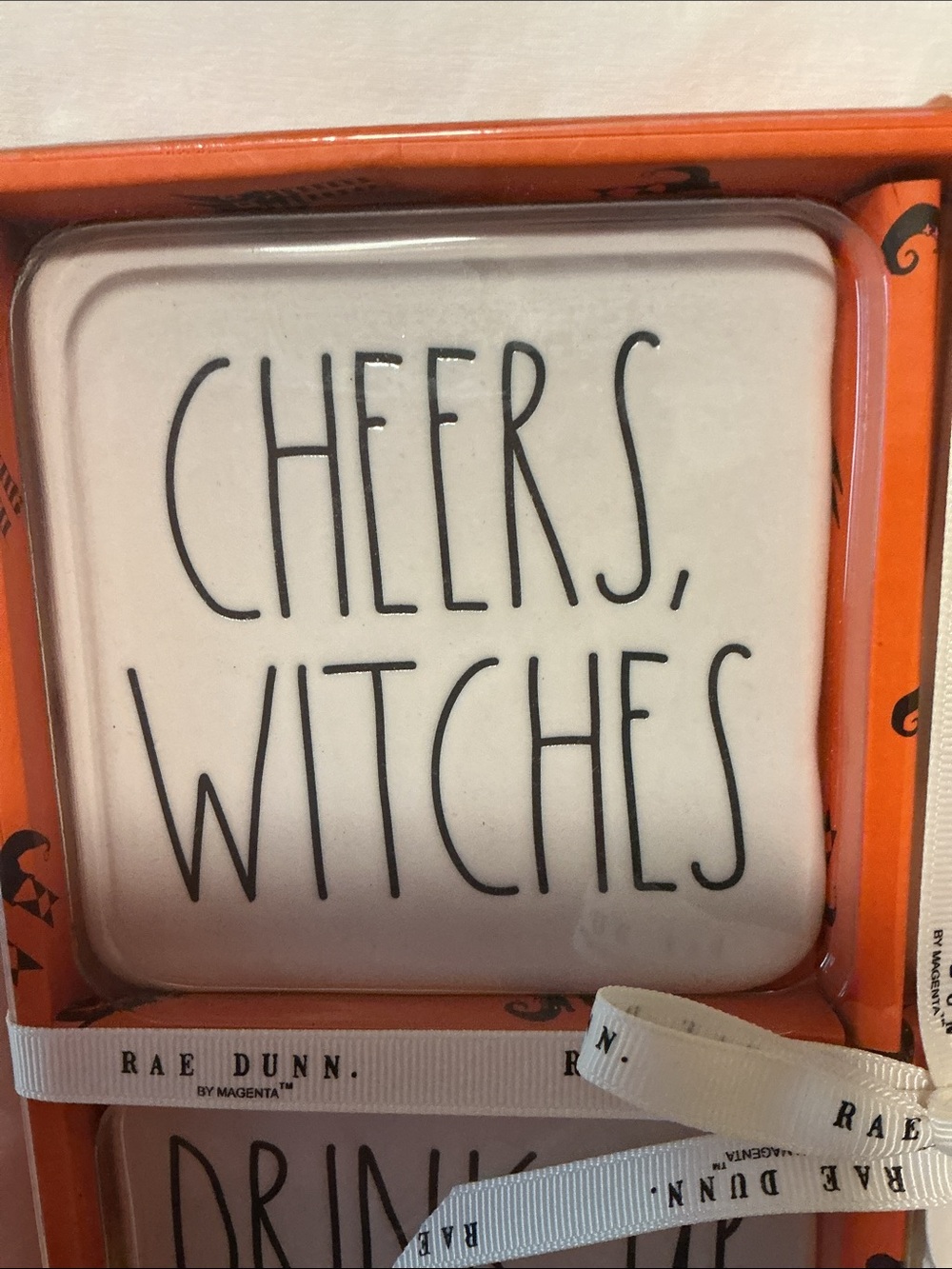 NIB - Rae Dunn Halloween Coasters, Set of 4 - Picture 2 of 5